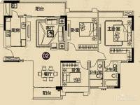 现代城·假日花园3室2厅2卫121.3㎡户型图