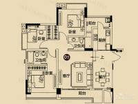 现代城·假日花园3室2厅2卫121㎡户型图