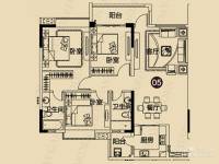 现代城·假日花园3室2厅2卫123.2㎡户型图