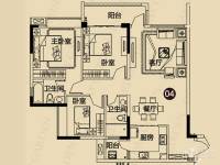 现代城·假日花园3室2厅2卫117.8㎡户型图