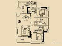 现代城·假日花园3室2厅2卫103.8㎡户型图