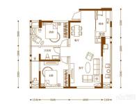 明信鹭湾2室2厅1卫84㎡户型图