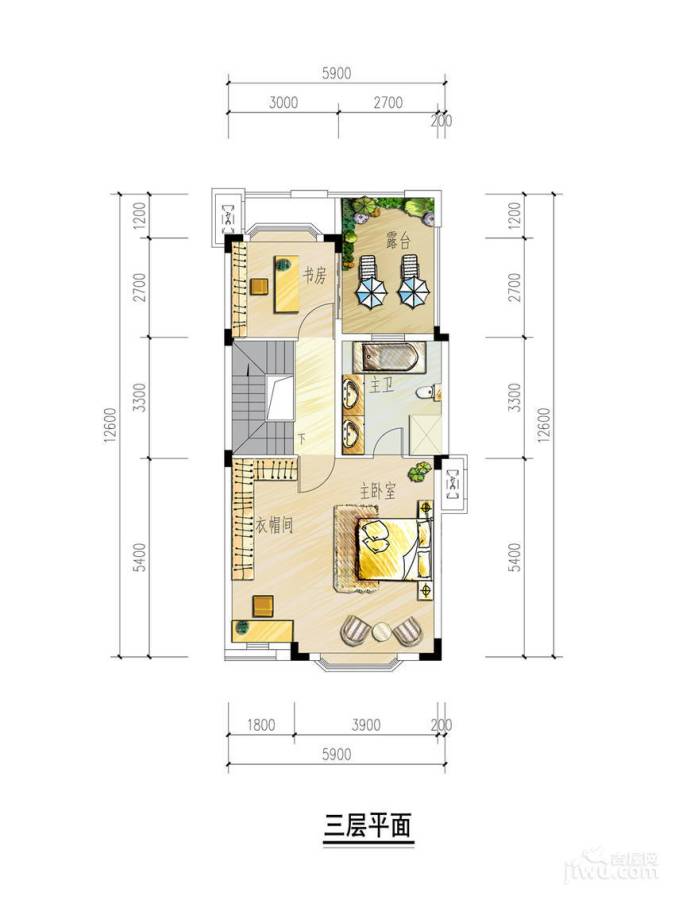 中铁月映长滩栖湖4室3厅3卫240㎡户型图