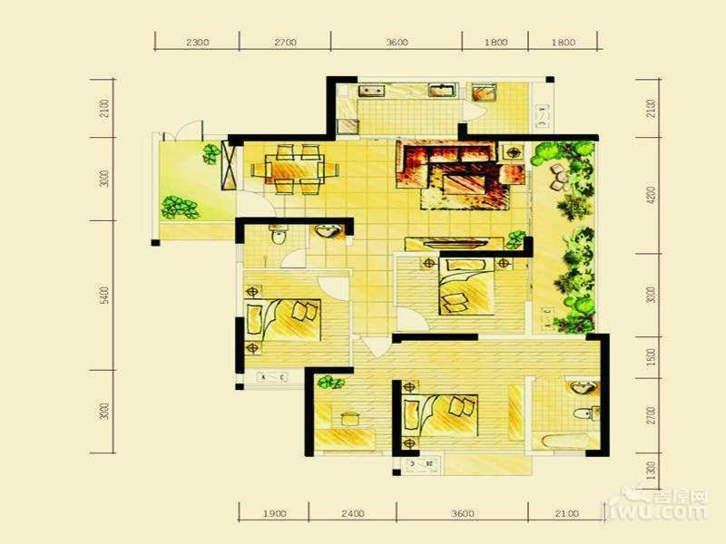 格凌兰2室2厅1卫73.6㎡户型图