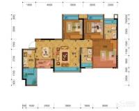 盛源学府名城3室2厅2卫89.1㎡户型图