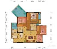 盛源学府名城3室2厅2卫89.3㎡户型图