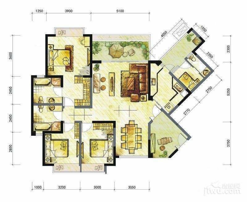 仁和春天国际花园3室2厅3卫152.7㎡户型图