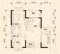 银锣湾2室2厅1卫79㎡户型图