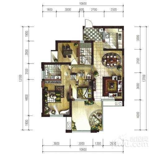 南湖国际社区4室2厅3卫179㎡户型图