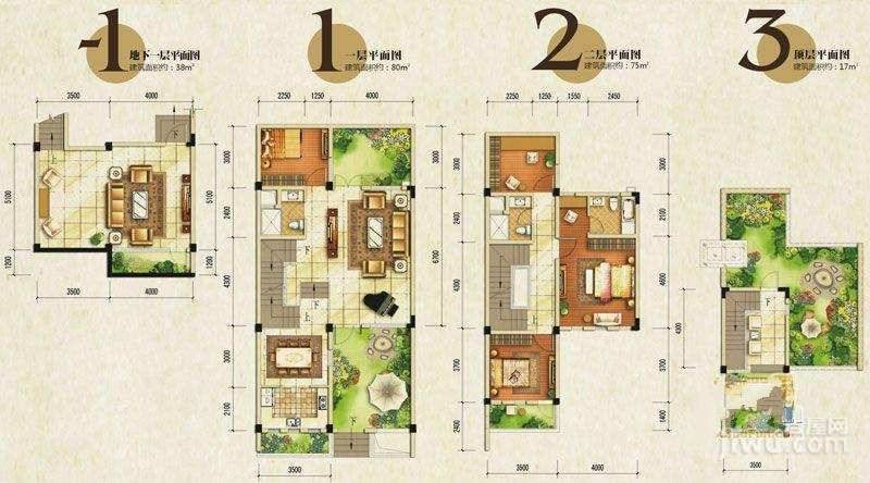 棠湖泊林城4室3厅3卫210㎡户型图