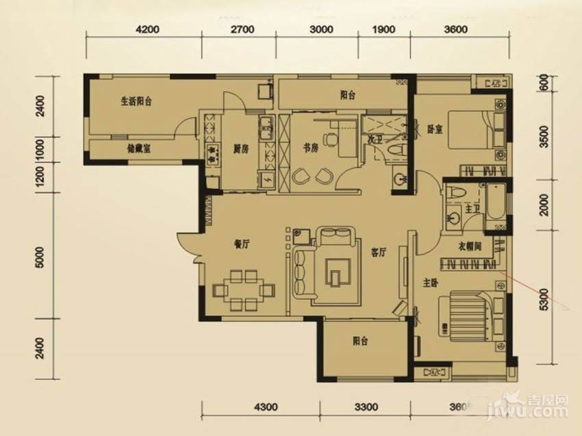 北京城建龙樾荟3室2厅2卫143.4㎡户型图