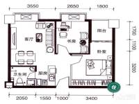 成都摩尔国际汽配城2室1厅1卫68㎡户型图