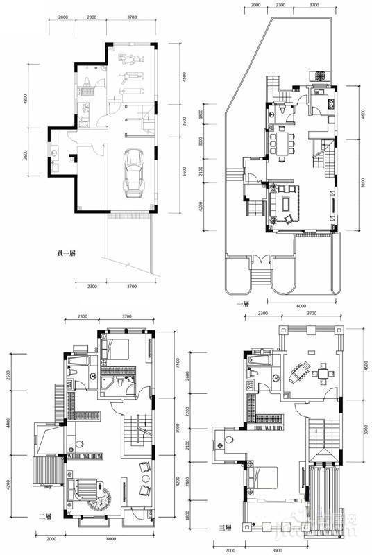 温哥华花园别墅普通住宅302.3㎡户型图