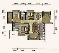 四季豪廷3室2厅1卫123㎡户型图