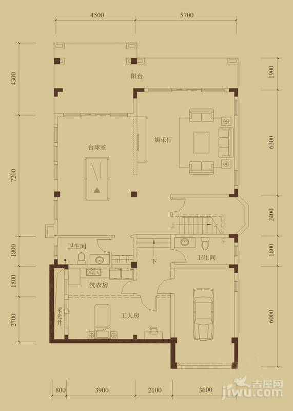 保利拉斐庄园1室2厅2卫432㎡户型图