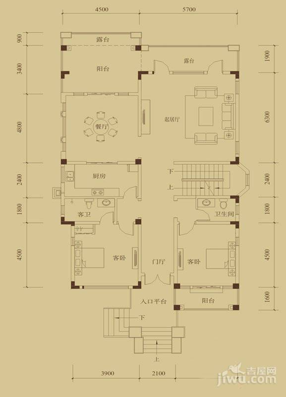 保利拉斐庄园2室2厅2卫432㎡户型图