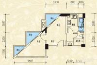 河滨鹭岛1室2厅1卫54.6㎡户型图