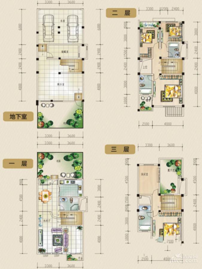 汇祥华楠半岛4室4厅4卫289.8㎡户型图