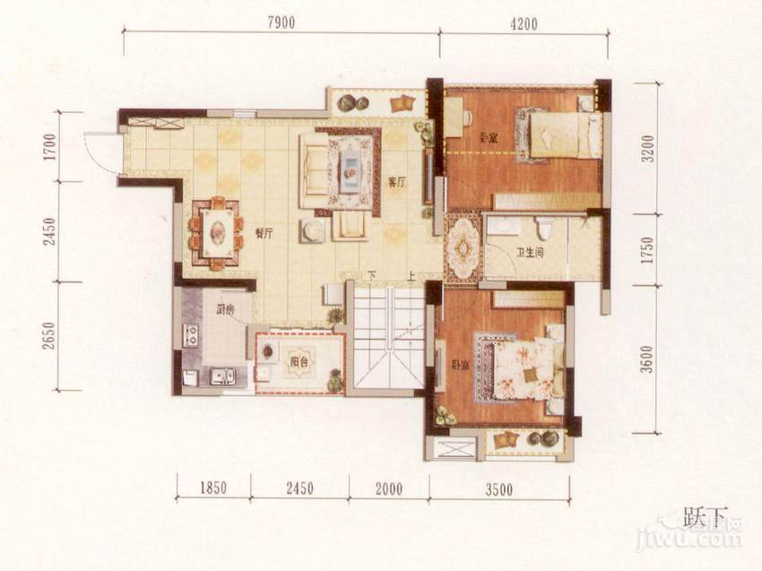 万基兰御5室2厅2卫136㎡户型图