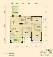 南城香山3室2厅2卫103.7㎡户型图