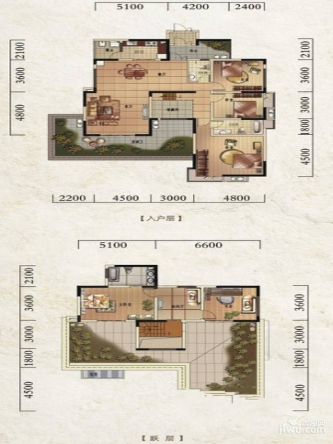 欧郡A区5室2厅2卫210㎡户型图