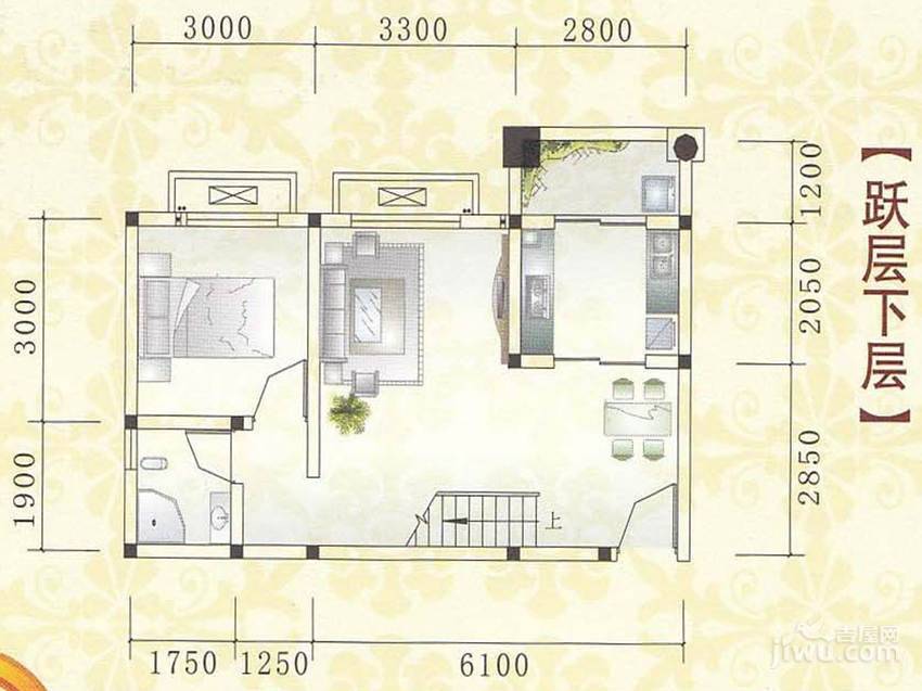 港基叠香庄园2室2厅2卫84.7㎡户型图