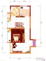 盛世名城1室2厅1卫44㎡户型图