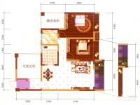 盛世名城2室2厅1卫66㎡户型图