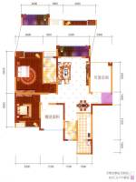 盛世名城2室2厅2卫97㎡户型图