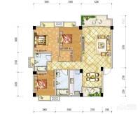 山水四季城3室2厅2卫110.3㎡户型图