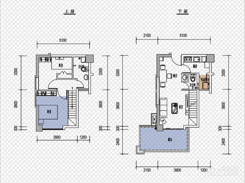 戛纳湾2室2厅2卫81.4㎡户型图