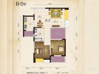 桂湖名城2室2厅1卫85.8㎡户型图
