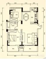 宗申赛纳维赛纳峰汇2室2厅1卫82㎡户型图