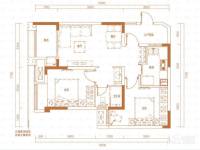 万科金色悦城五期2室2厅1卫63㎡户型图