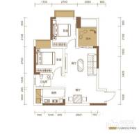 春语江山2室2厅1卫49㎡户型图