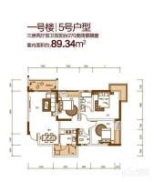 春语江山3室2厅2卫89.3㎡户型图