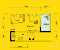 佰度SOHO1室0厅1卫36.3㎡户型图