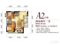 中国铁建中铁5号2室2厅1卫68.4㎡户型图
