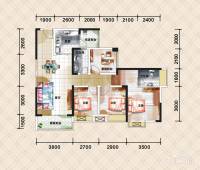 奥园金域3室2厅2卫92.2㎡户型图