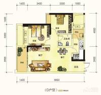 御城华府2室1厅1卫66.7㎡户型图