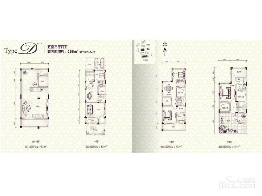 鹏润城墅普通住宅266㎡户型图