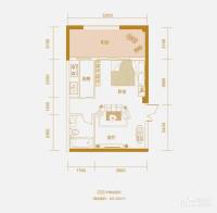 中冶重庆早晨1室1厅1卫35.4㎡户型图