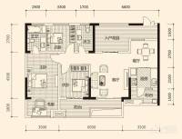 中冶重庆早晨3室2厅2卫105.2㎡户型图