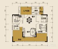 壹江城2室2厅2卫89.6㎡户型图