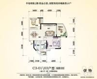 半岛明珠2室2厅1卫95㎡户型图