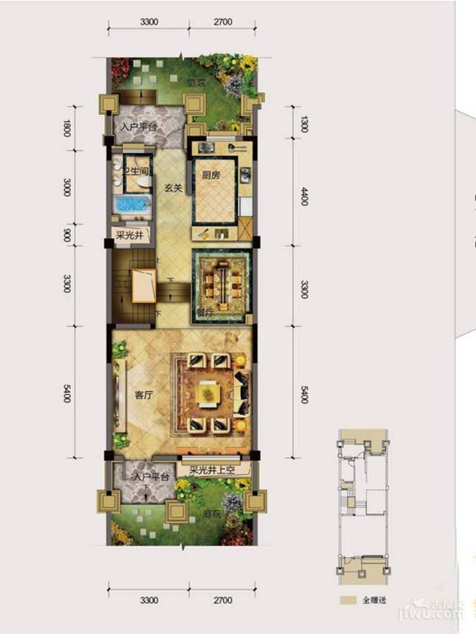 象屿两江望府3室3厅3卫398㎡户型图