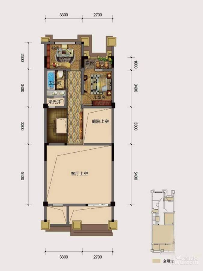 象屿两江望府3室3厅3卫398㎡户型图