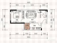 欧能蛋糕公馆1室1厅1卫39.4㎡户型图