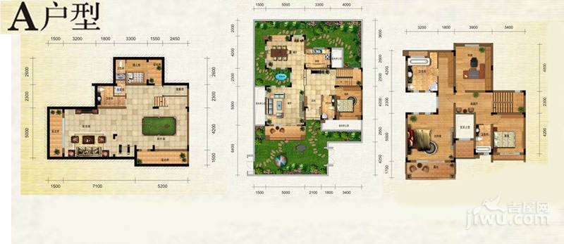 鲁能领秀城普通住宅212.7㎡户型图