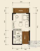 康田漫城1室1厅1卫27㎡户型图